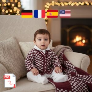 Amazing Crochet Baby Cardigan Pattern - 2 Sizes Checkered PDF