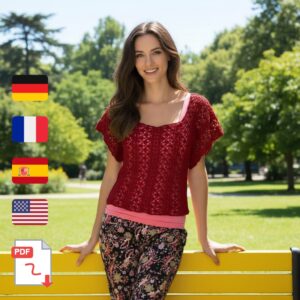 crochet lace top pattern women's summer blouse PDF